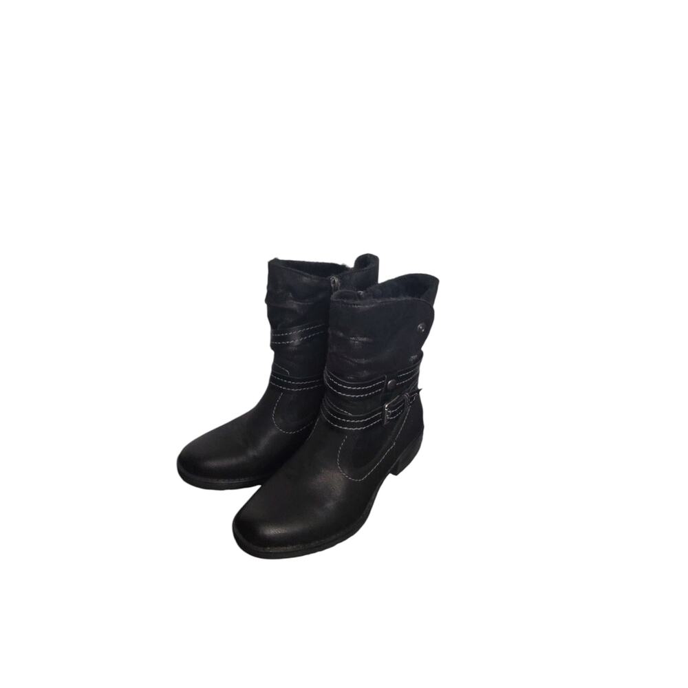 Spring Step Women's Boisa Mid Calf Winter Boots Black Biker 39/8.5